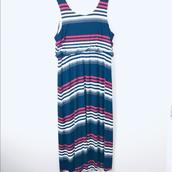 One World Maxi Dress Size 2X Blue/Black/Red/White - Picture 3 of 7